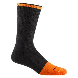 Darn Tough Men's Steely Micro Crew Midweight Cushioned Merino Wool Work Socks Graphite Orange Steel Toe Industrial Boot Socks
